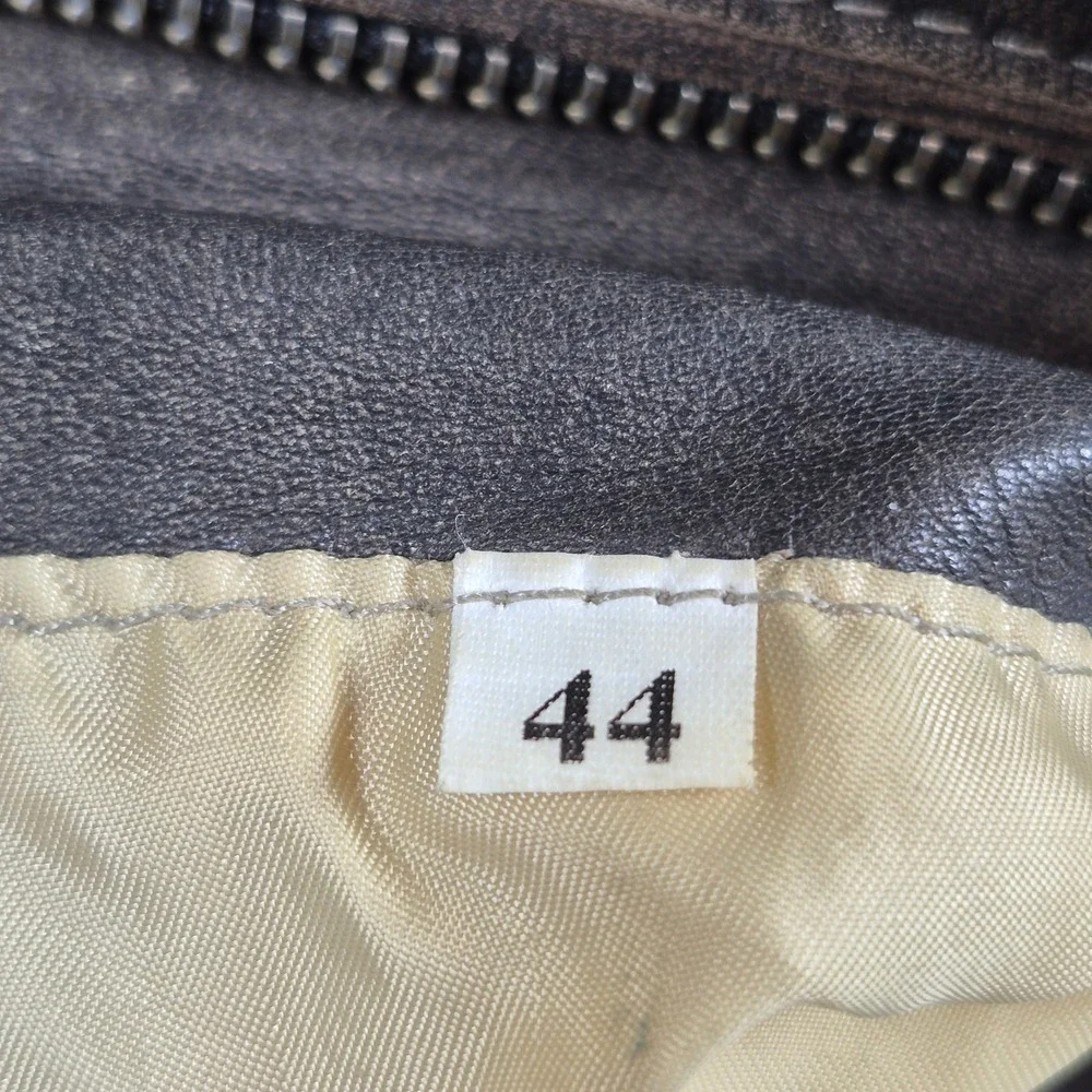 Gimo's Leather Jacket Mens Small Brown Distressed Cafe Racer Moto Made in Italy